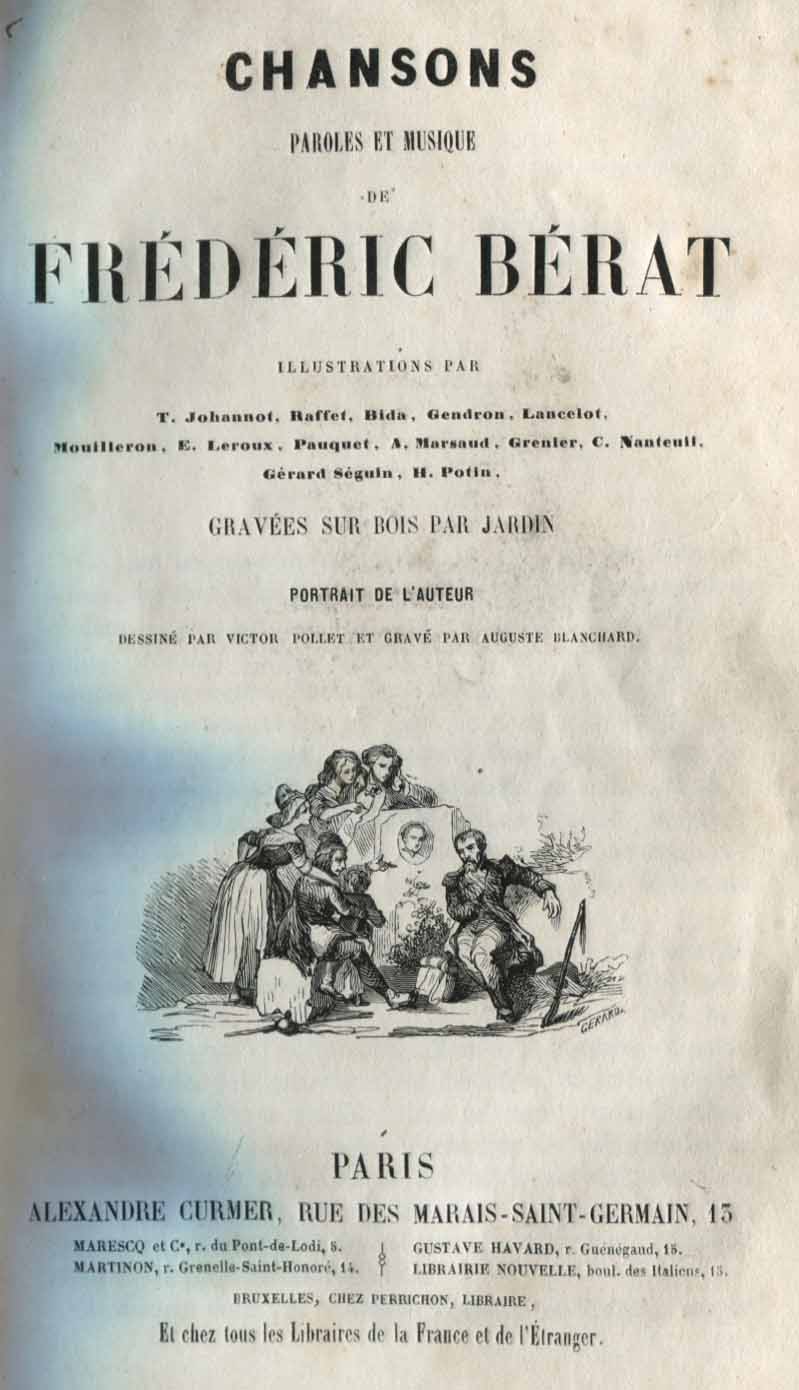 Chansons. Paroles et musique de Frédéric Bérat